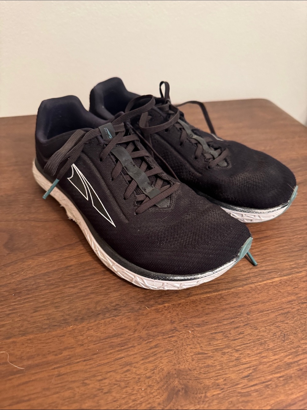 Altra Black Running Shoes with Teal Accents